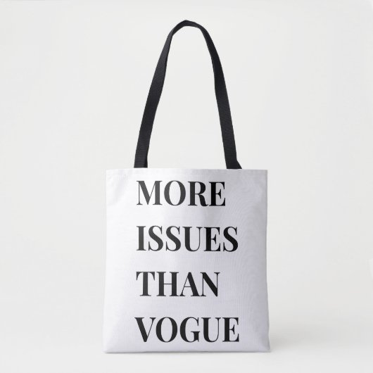 Mehr Fragen als Vogue Tasche (Vorderseite)