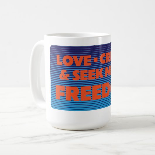 Mehr Freiheit Retro Kaffeetasse (Vorderseite Links)