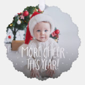 Mehr fröhlicher niedlich grünes erstes WeihnachtsF Ornament Karte (Vorderseite)