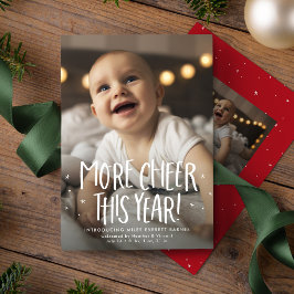 Mehr Fröhlichkeit in diesem Jahr niedlich zwei Fot Feiertagskarte