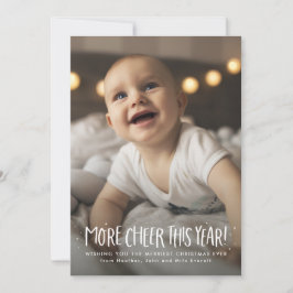 Mehr Fröhlichkeit in diesem Jahr niedliches grünes Feiertagskarte