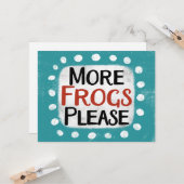 Mehr Frösche bitte Grußkarte Karte (Vorderseite/Rückseite Beispiel)