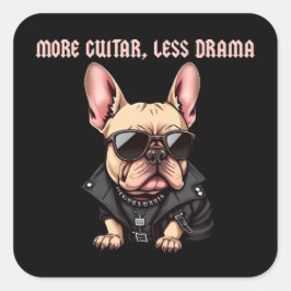 Mehr Gitarre, weniger Drama Quadratischer Aufkleber