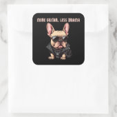 Mehr Gitarre, weniger Drama Quadratischer Aufkleber (Tasche)