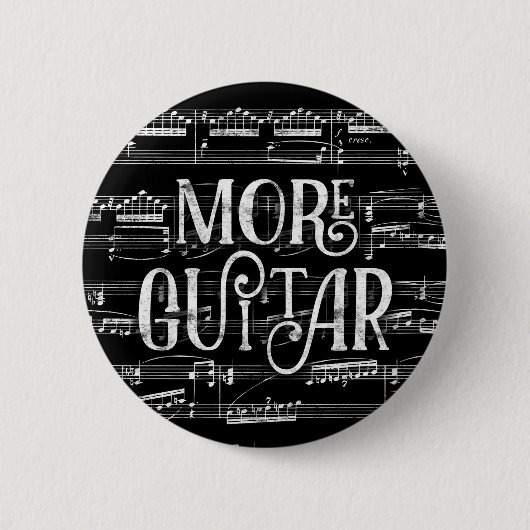 Mehr Guitar Chalkboard - Schwarz-weiße Musik Button (Vorderseite)