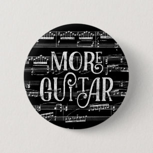 Mehr Guitar Chalkboard - Schwarz-weiße Musik Button