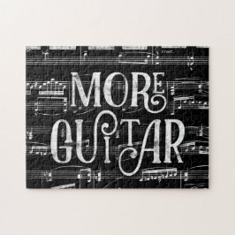 Mehr Guitar Chalkboard - Schwarz-weiße Musik Puzzle