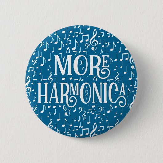 Mehr Harmonica - Blue White Music Button (Vorderseite)
