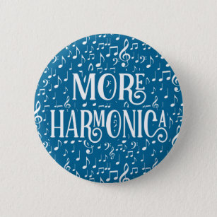 Mehr Harmonica - Blue White Music Button