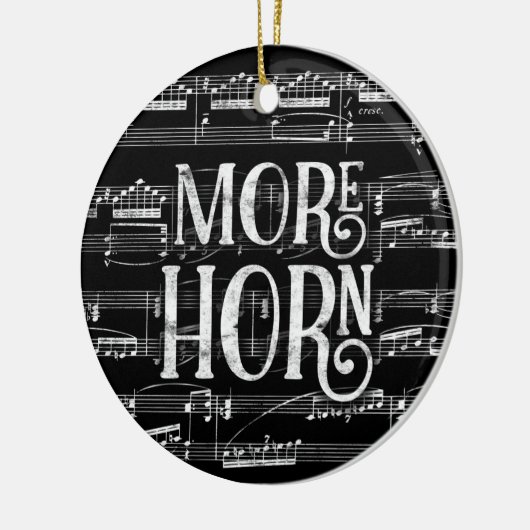 Mehr Horn Chalkboard - Schwarz-weiße Musik Keramik Ornament (Links)