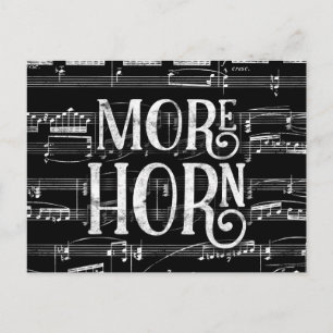 Mehr Horn Tafel - Schwarz Weiß Musik Postkarte