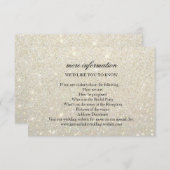 Mehr Info-Hochzeits-Karte - weißes Gold Glit toll Begleitkarte (Vorne/Hinten)