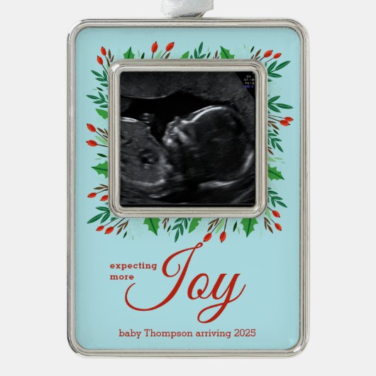 Mehr JOY-Sonogramm erwarten Rahmen-Ornament Silber (Vorderseite)