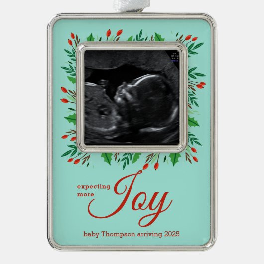 Mehr JOY-Sonogramm erwarten Rahmen-Ornament Silber (Vorderseite)