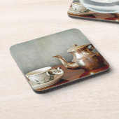 Mehr Kaffee für Ihren Morgen starten! Getränkeuntersetzer (Linke Seite)