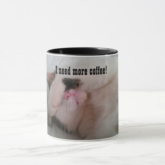 Mehr Kaffee-Katze Tasse (Zentrum)