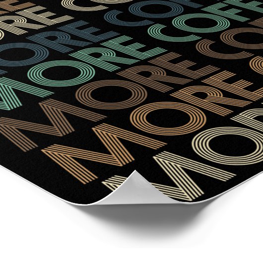 mehr Kaffee Vintager Kaffee Liebestext Poster (Ecke)