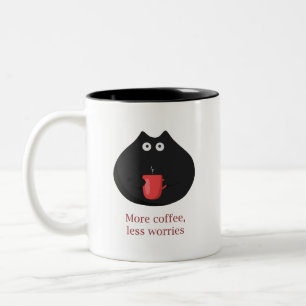 Mehr Kaffee weniger Sorgen Zweifarbige Tasse