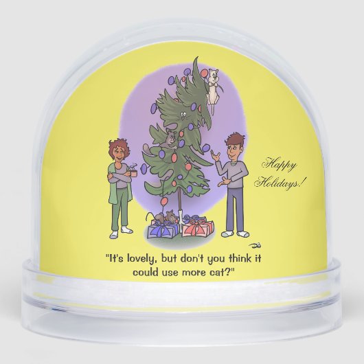 Mehr Katze Schneekugeln (Vorderseite)