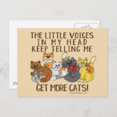 Mehr Katzen Funny Sprichwort Postkarte (Vorne/Hinten)