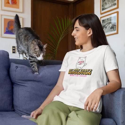 Mehr Katzenhugs - Witzige Neujahrsentschließung T-Shirt
