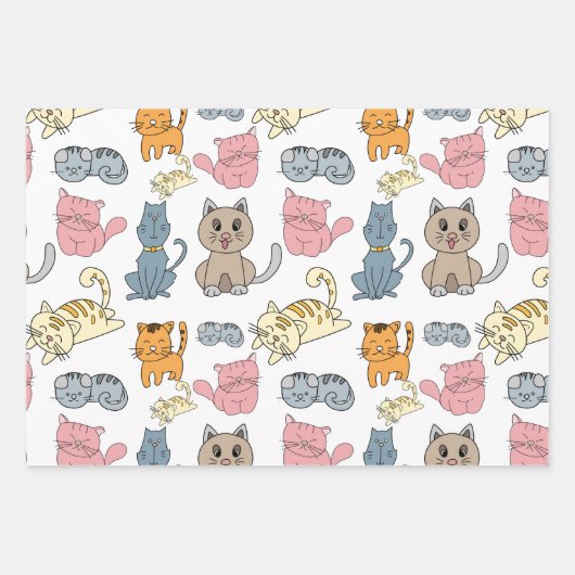 Mehr Katzenverpackungspapier, Katzenverpackungspap Geschenkpapier Set (Vorderseite 3)