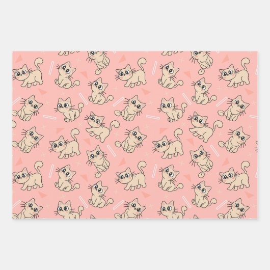 Mehr Katzenverpackungspapier, Katzenverpackungspap Geschenkpapier Set (Vorderseite 2)