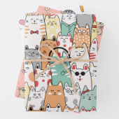 Mehr Katzenverpackungspapier, Katzenverpackungspap Geschenkpapier Set (Beispiel)