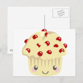 Mehr Kawaii Muffin Faces Postkarte (Vorne/Hinten)