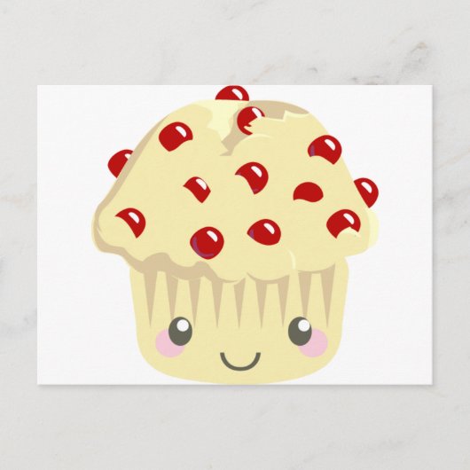 Mehr Kawaii Muffin Faces Postkarte (Vorderseite)