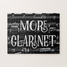 Mehr Klarinette Chalkboard - Schwarz-weiße Musik Puzzle