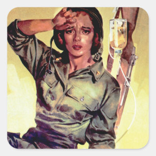 Mehr Krankenpfleger werden benötigt ~ Nurse Corps Quadratischer Aufkleber
