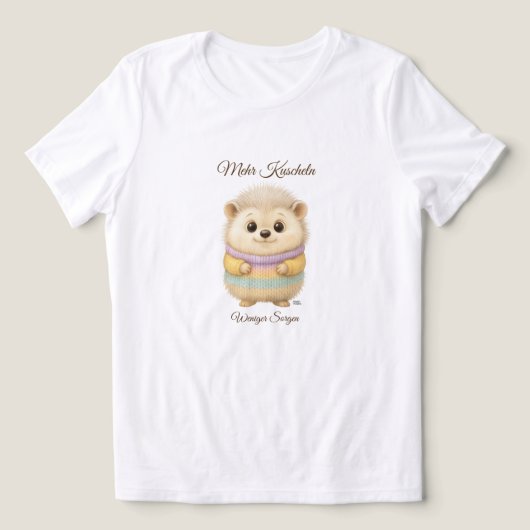 Mehr Kuscheln Weniger Sorgen Igel Tri-Blend Shirt (Design Vorderseite)
