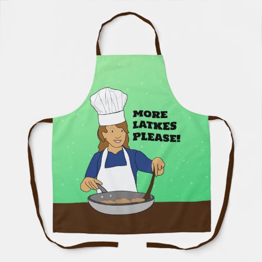 Mehr Latkes bitte! Hanukkah Schürze (Vorderseite)