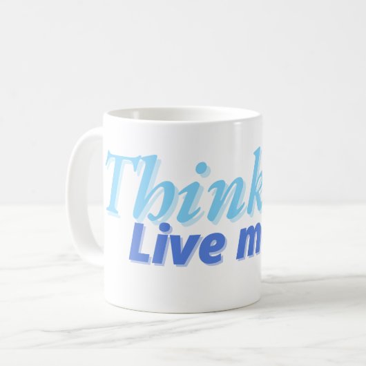 Mehr Leben, weniger Stress" Kaffeetasse (Vorderseite Links)