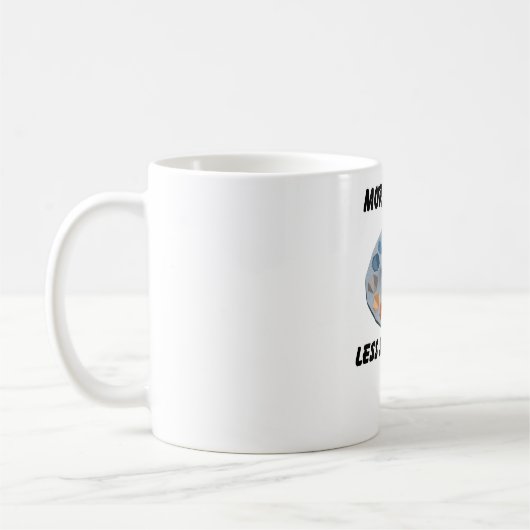 Mehr Leinwand weniger Scrollen Kaffeetasse (Links)