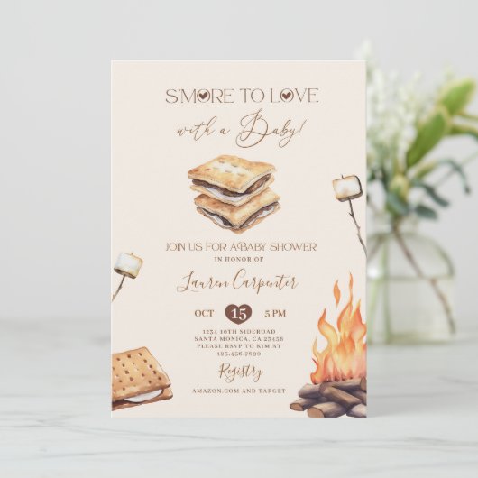 Mehr Liebe Babydusche Einladung (Stehend Vorderseite)