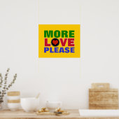 Mehr Liebe bitte farbige Typografie Poster (Küche)