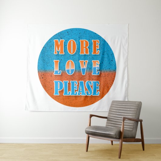 MEHR LIEBE BITTE, positives Design Wandteppich (Beispiel (Horizontal))