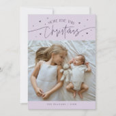 Mehr Liebe Dieses Lila Foto Geburt Weihnachten Ankündigung (Vorderseite)