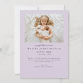 Mehr Liebe Dieses Lila Foto Geburt Weihnachten Ankündigung (Rückseite)