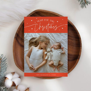 Mehr Liebe Dieses Weihnachts-Rotes Foto Geburt Ankündigung