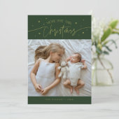 Mehr Liebe Dieses Weihnachtsgrün Foto Geburt Ankündigung (Stehend Vorderseite)