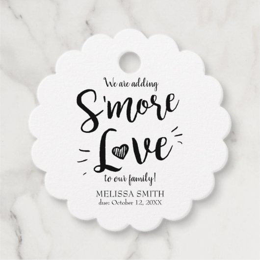 Mehr Liebe für unsere Baby-Dusche Geschenkanhänger (Vorderseite)