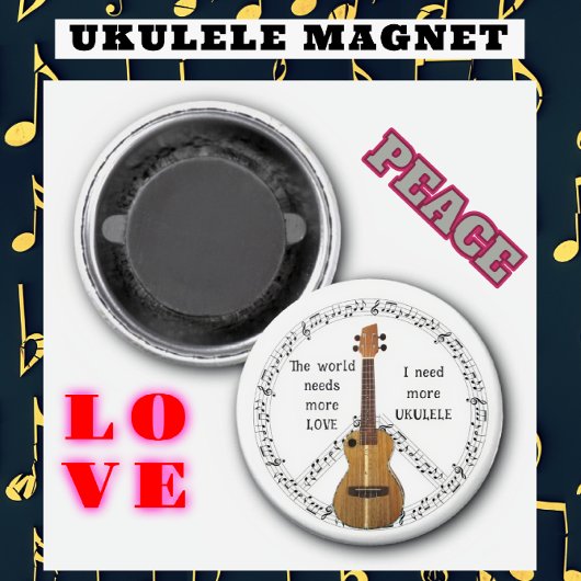 Mehr Liebe Mehr Ukulele Musik Mehr Ruhe Magnet