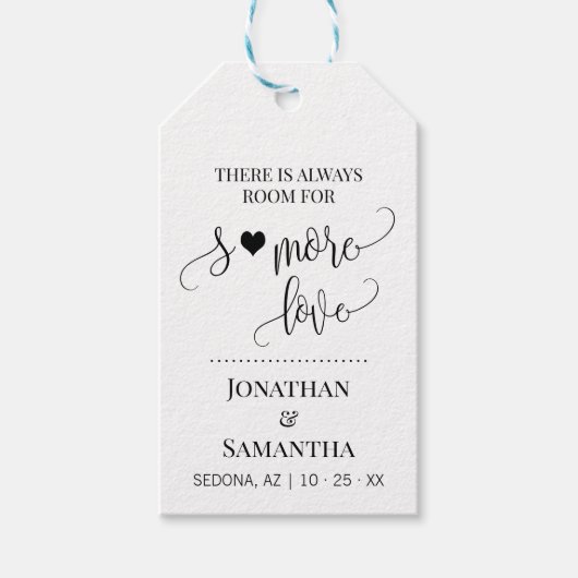 Mehr Liebe minimalistische Typografie-Gastgeschenk Geschenkanhänger (Vorderseite)