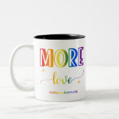 Mehr Liebe Regenbogen-Tasse Zweifarbige Tasse (Links)