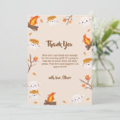Mehr Liebe Rustikales Camping Fall Baby Dusche Dankeskarte (Stehend Vorderseite)