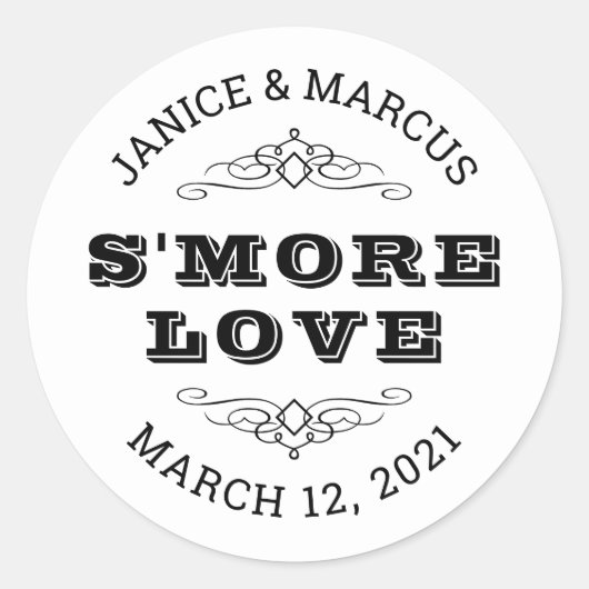 Mehr Liebe Sticker, Smore Gefallen Sticker (Vorderseite)