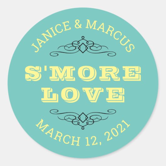 Mehr Liebe Sticker, Smore Gefallen Sticker (Vorderseite)